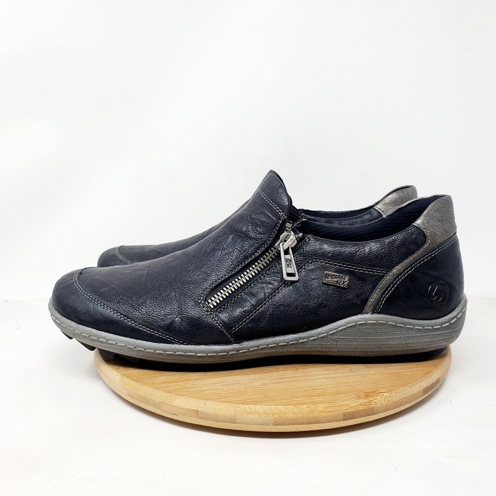 Remonte Liv 28 Shoes Womens 41 TEX‎ Black Leather Zip Oxford Comfort Sneaker